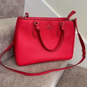 Kate Spade leighton large satchel in digital red